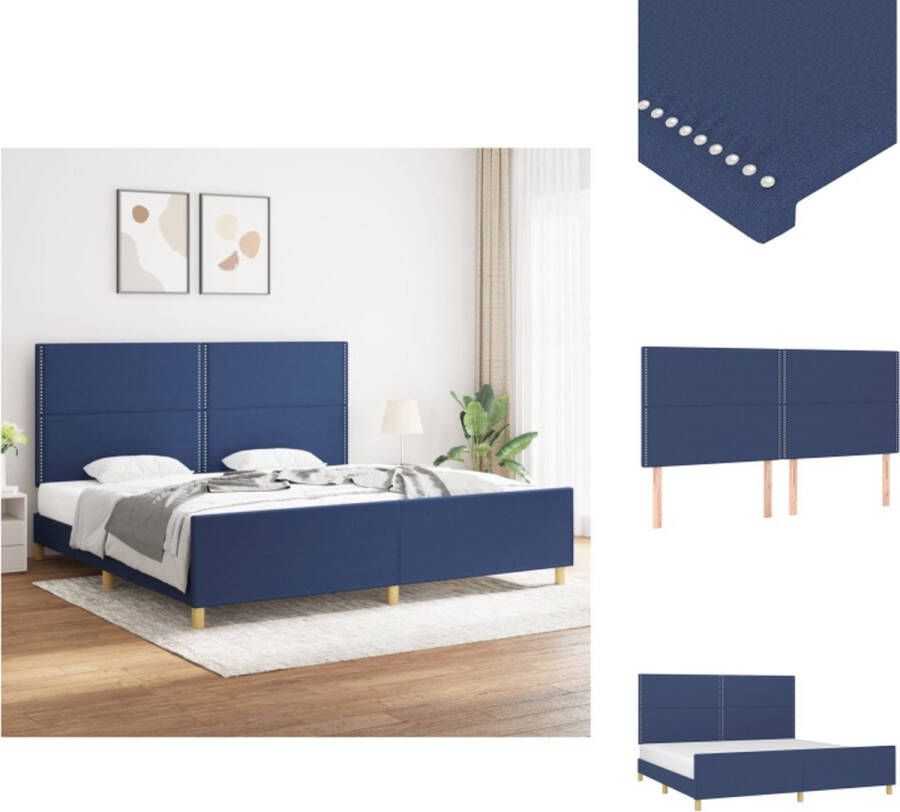 VidaXL Bedframe Stof 203 x 206 cm Blauw met Verstelbaar Hoofdeinde Bed