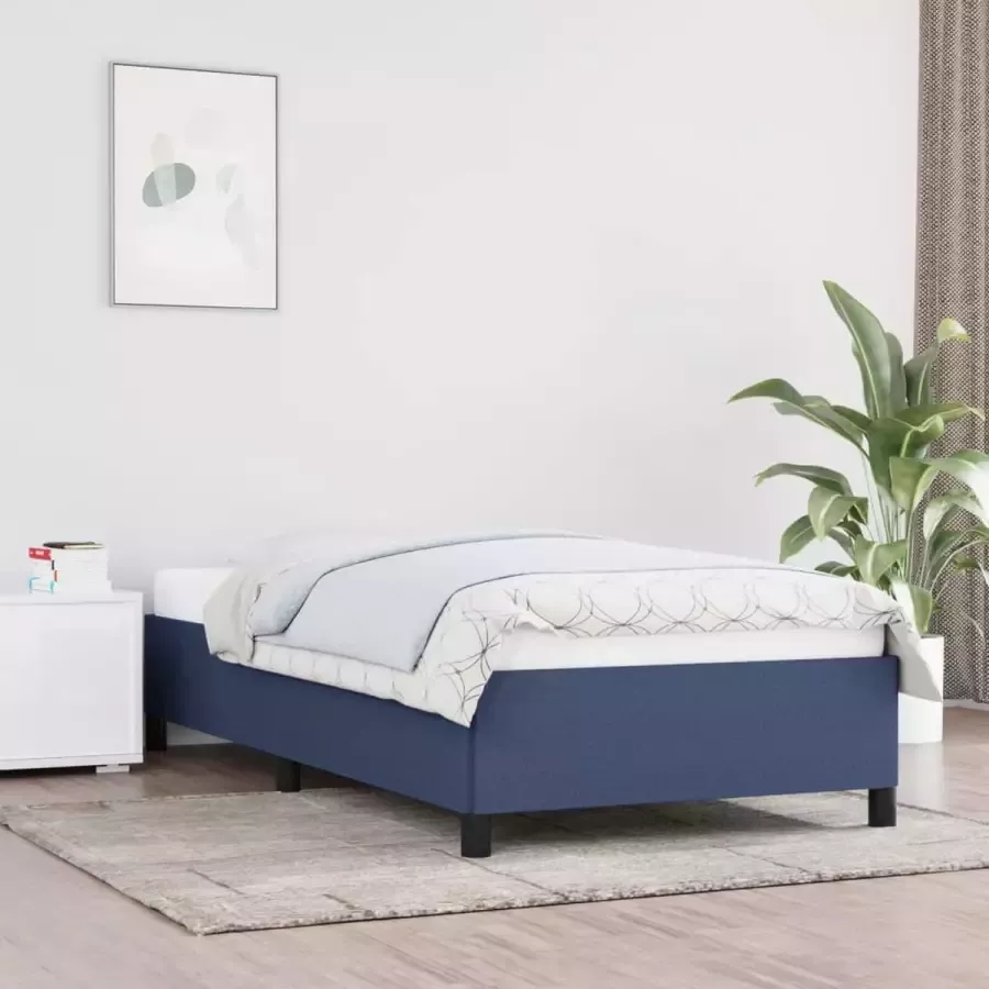 VidaXL -Bedframe-stof-blauw-100x200-cm