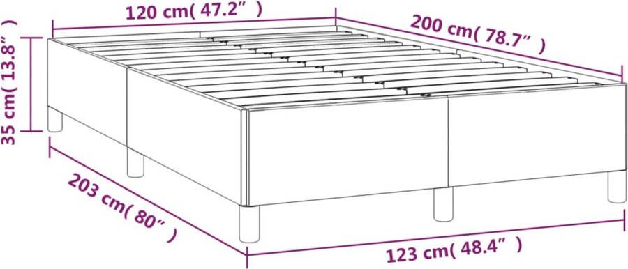 VidaXL -Bedframe-kunstleer-grijs-120x200-cm
