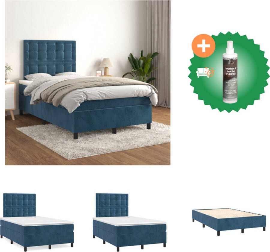 VidaXL Bedframe stof blauw 140x190 cm Bedframe Bed Slaapmeubel