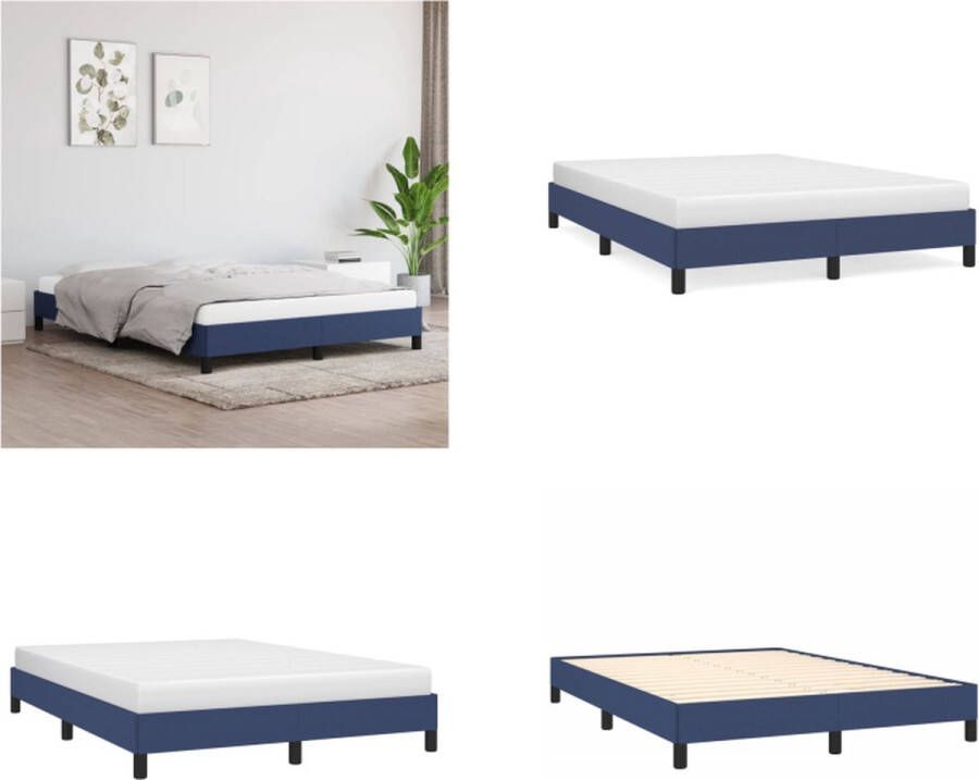 VidaXL Bedframe stof blauw 140x190 cm Bedframe Bed Slaapmeubel