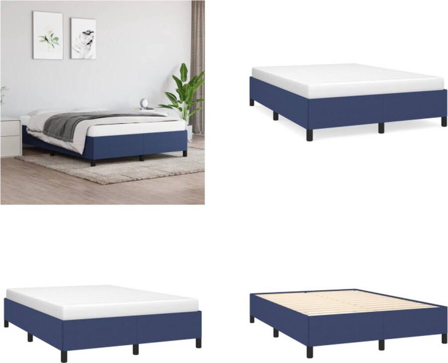 VidaXL Bedframe stof blauw 140x190 cm Bedframe Bed Slaapmeubel