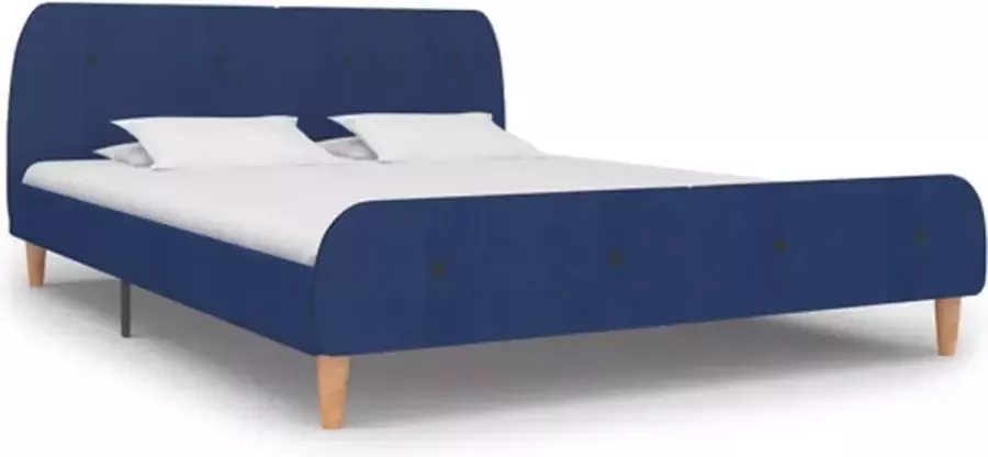 VidaXL -Bedframe-stof-blauw-160x200-cm