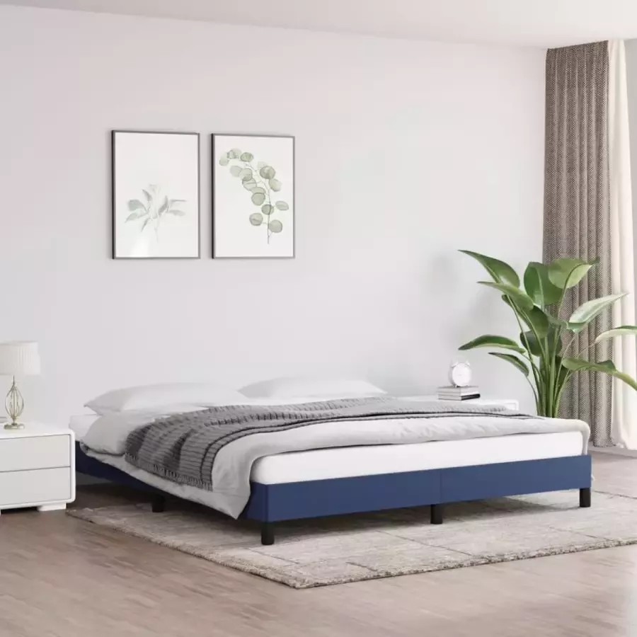 VidaXL -Bedframe-stof-blauw-180x200-cm