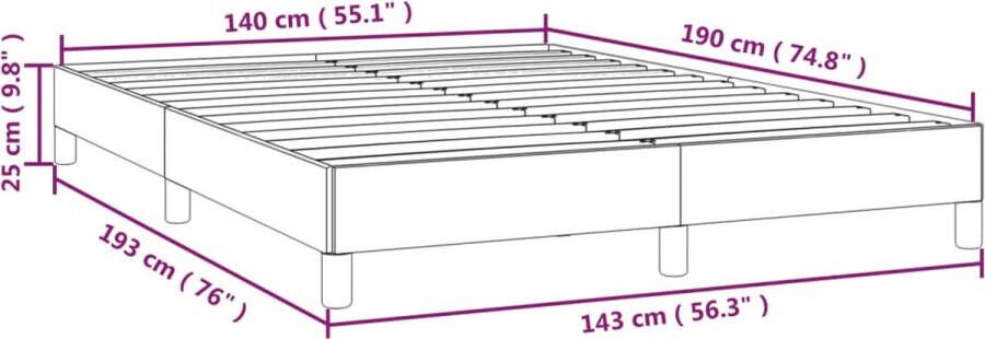 VidaXL Bedframe zonder matras stof crÃ¨mekleurig 140x190 cm - Foto 2