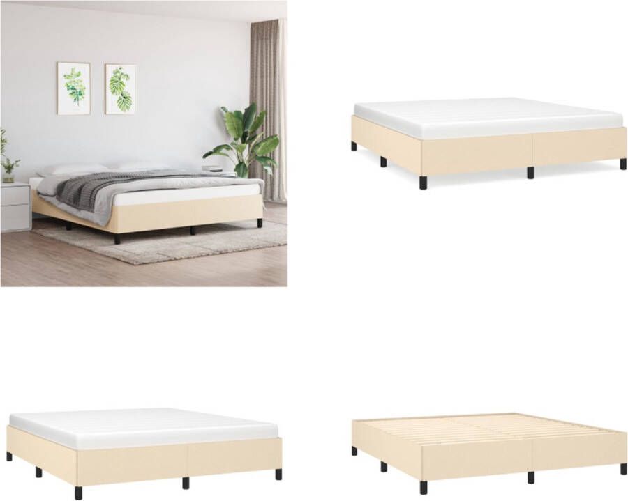 VidaXL Bedframe stof crèmekleurig 160x200 cm Bedframe Bed Slaapmeubel