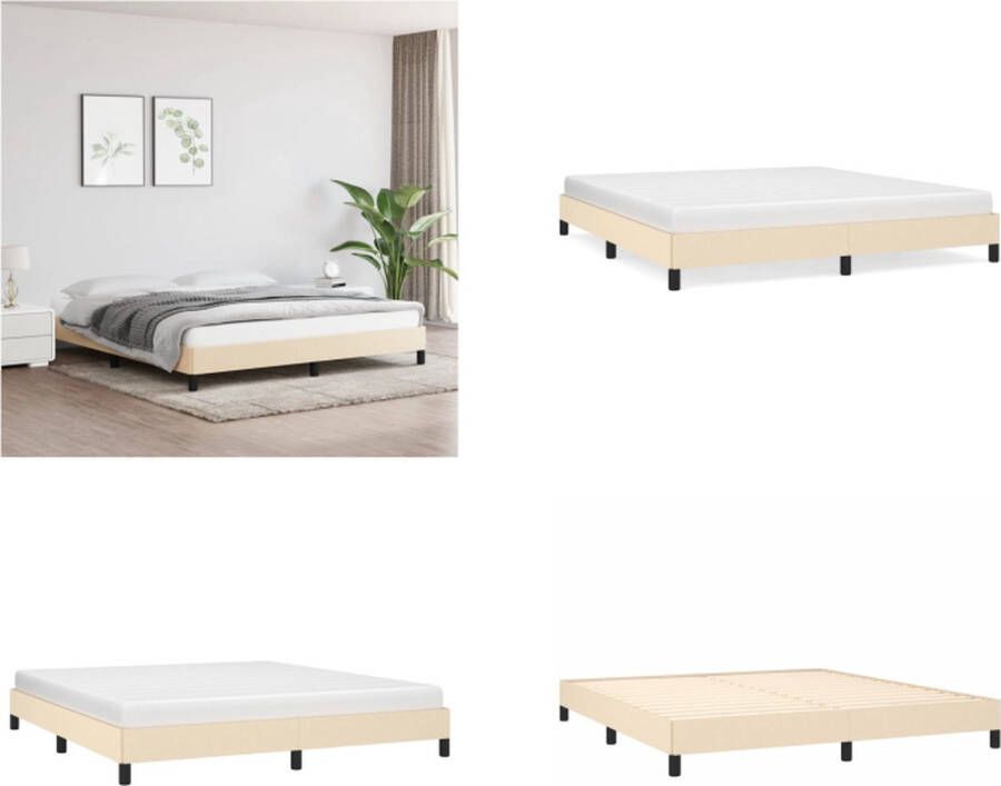 VidaXL Bedframe stof crèmekleurig 160x200 cm Bedframe Bed Slaapmeubel