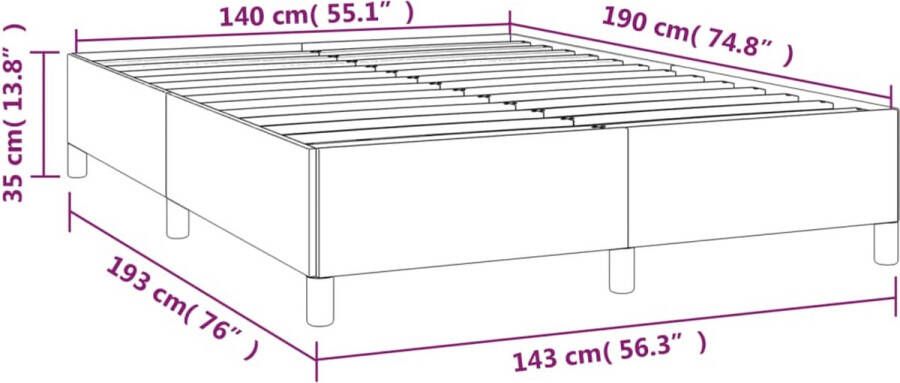 VIDAXL Bedframe zonder matras stof donkerbruin 140x190 cm - Foto 2