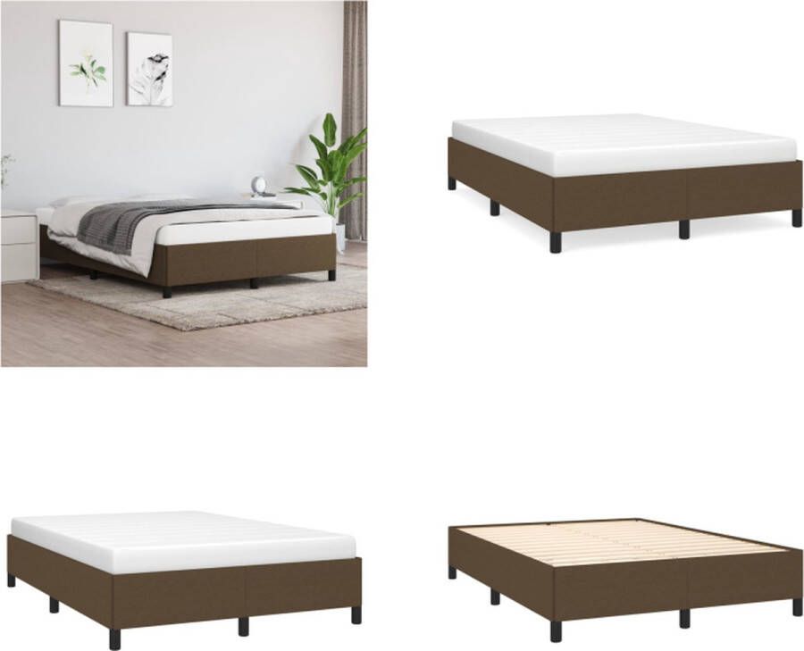 VidaXL Bedframe stof donkerbruin 140x190 cm Bedframe Bed Slaapmeubel