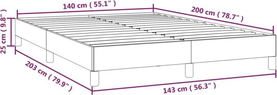 VIDAXL Bedframe zonder matras stof donkerbruin 140x200 cm - Foto 2