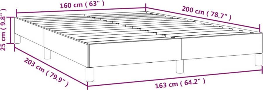 VIDAXL Bedframe zonder matras stof donkerbruin 160x200 cm - Foto 2