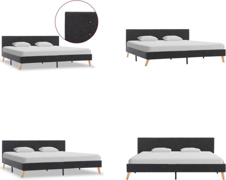 VidaXL Bedframe stof donkergrijs 180x200 cm Bedframe Bedframes Bed Bedden