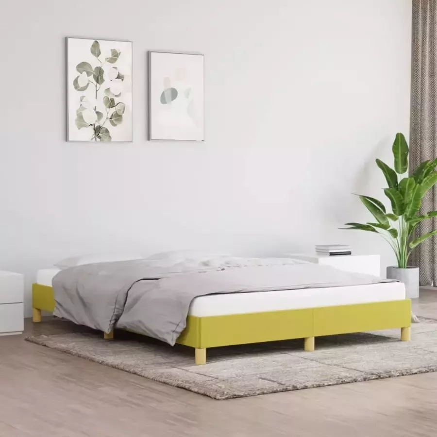 VidaXL -Bedframe-stof-groen-140x200-cm