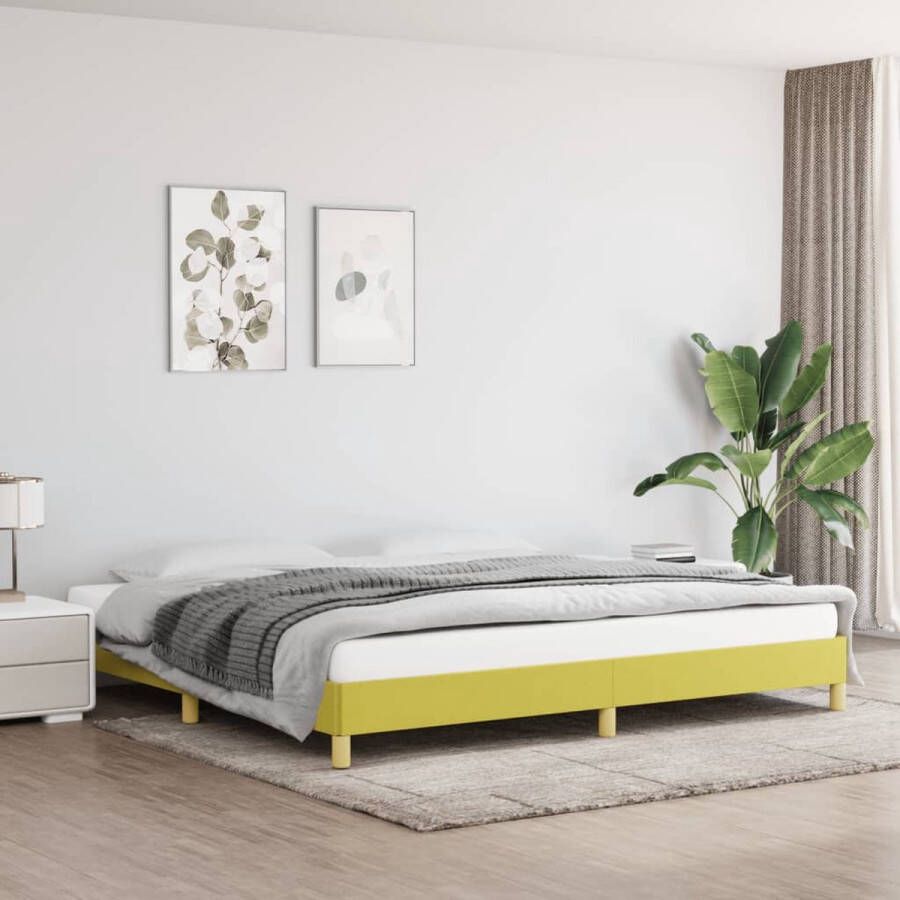 VidaXL Bedframe zonder matras 200x200 cm stof groen