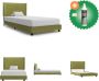 VidaXL Bedframe Groen Multiplex Lattenbodem 203 x 93 x 35 cm (L x B x H) Geschikte matras- 90 x 200 cm Bed Inclusief Reiniger - Thumbnail 1