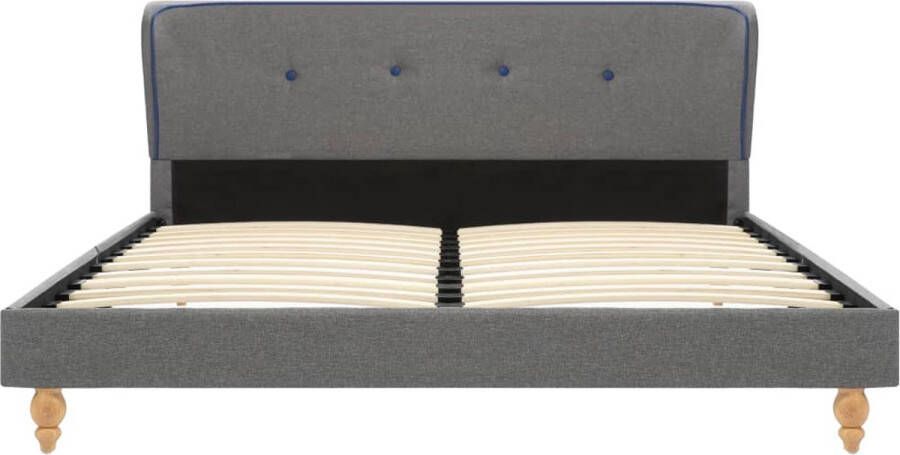 VidaXL Bedframe stof lichtgrijs 135x190 cm - Foto 1
