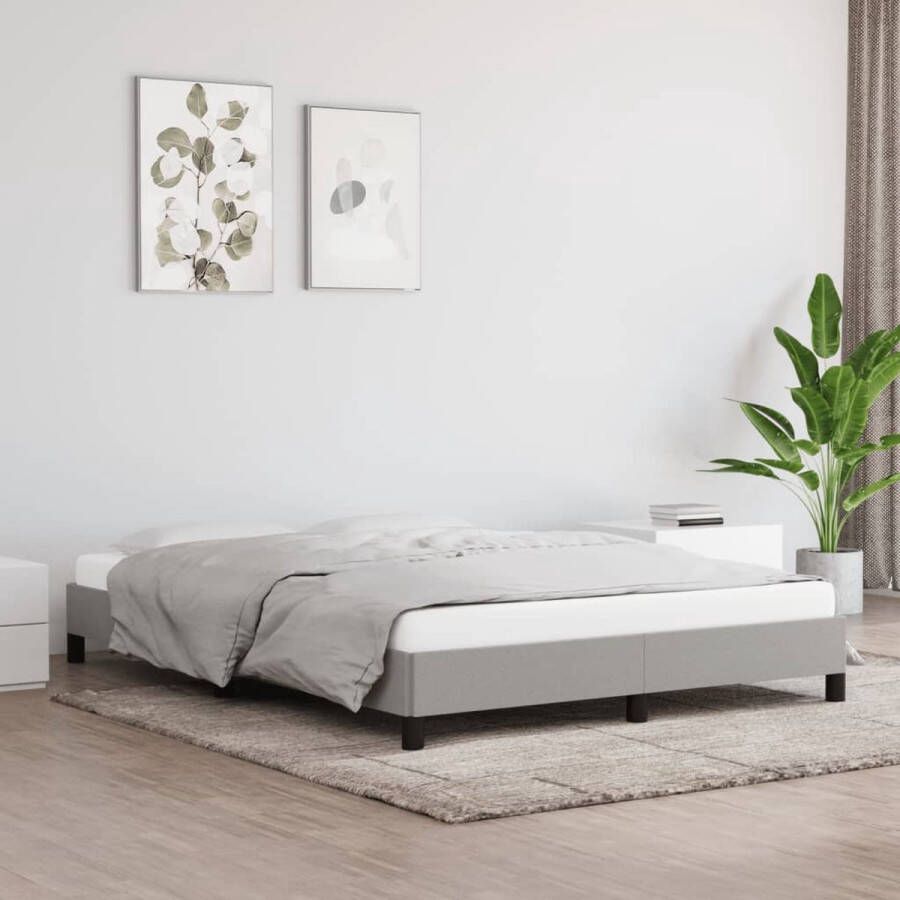VidaXL Bedframe zonder matras stof lichtgrijs 140x190 cm