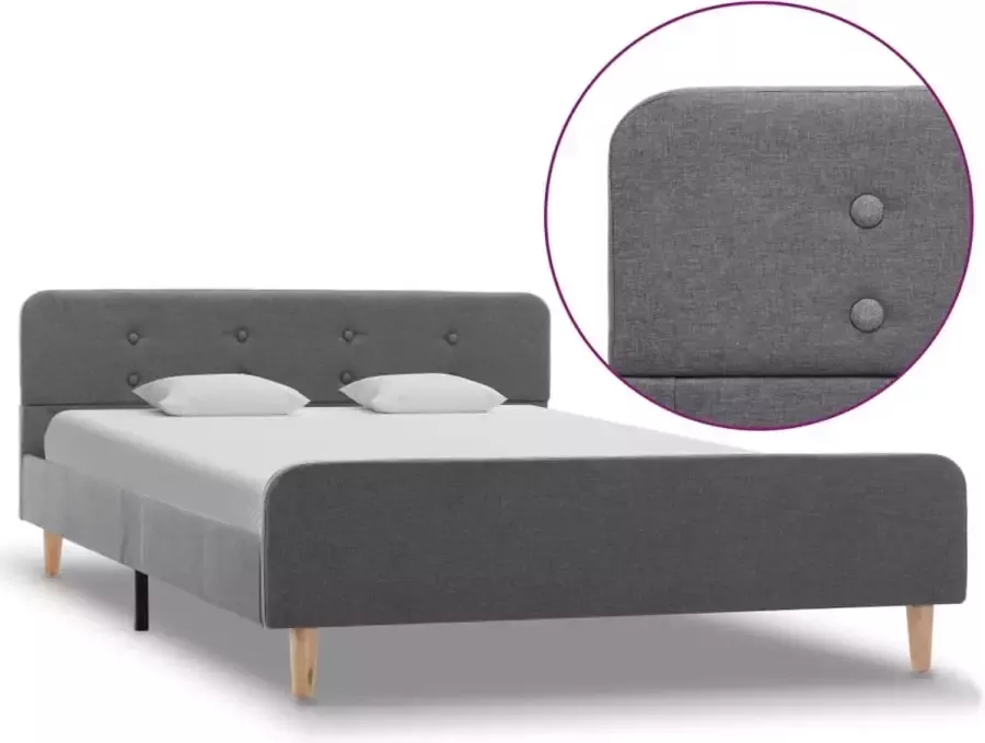 VidaXL -Bedframe-stof-lichtgrijs-140x200-cm