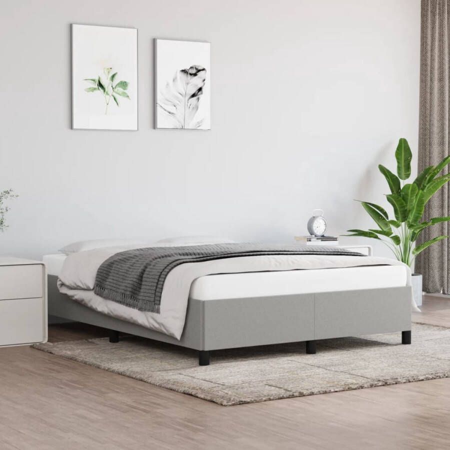 VidaXL -Bedframe-stof-lichtgrijs-140x200-cm