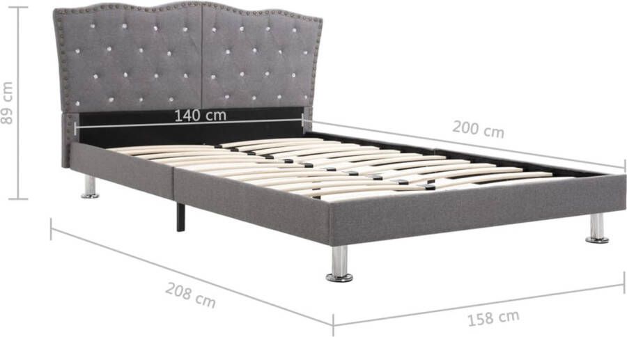 VidaXL Bedframe stof lichtgrijs 140x200 cm