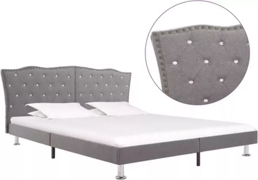 VIDAXL Bedframe stof lichtgrijs 160x200 cm