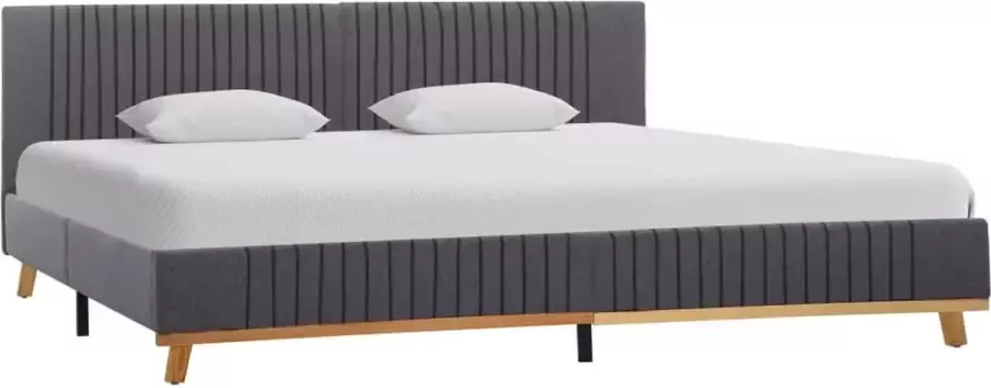 VIDAXL Bedframe stof lichtgrijs 180x200 cm