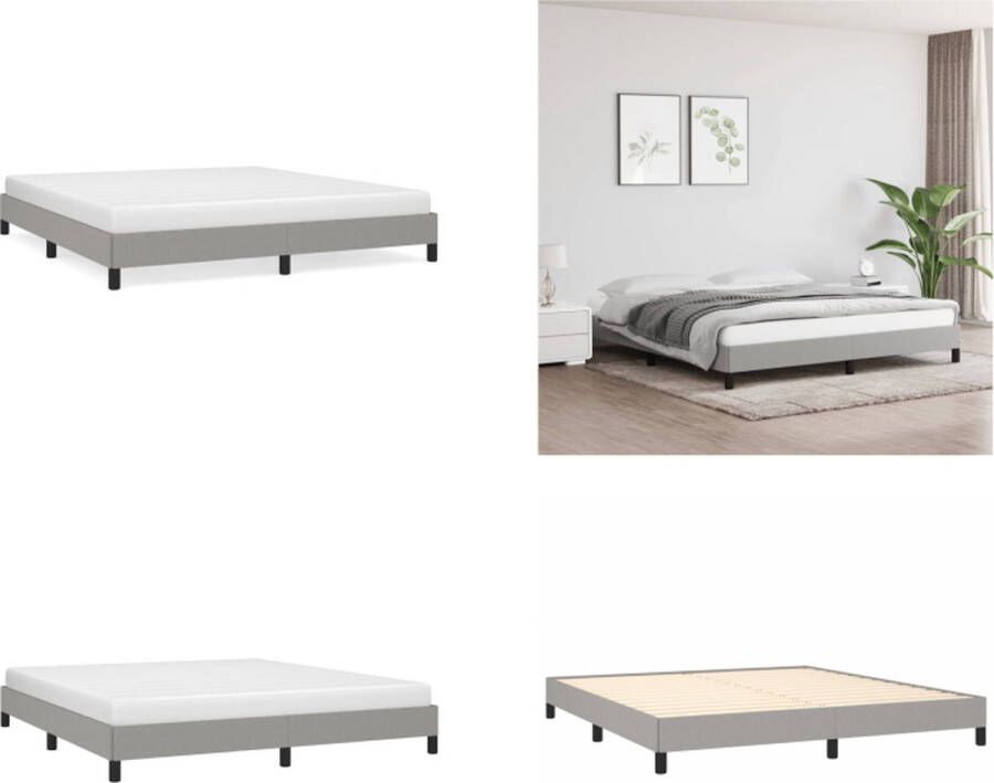VidaXL Bedframe zonder matras stof lichtgrijs 180x200 cm Bedframe Bed Slaapmeubel - Foto 2