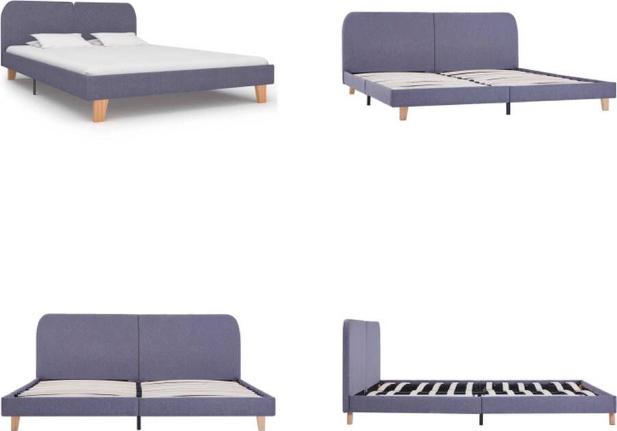 VidaXL Bedframe stof lichtgrijs 180x200 cm Bedframe Bedframes Bed Bedden