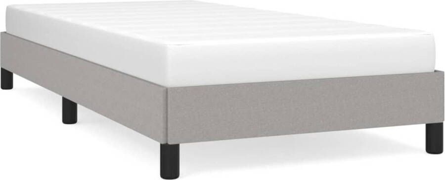 VidaXL Bedframe 80x200 cm Lichtgrijs Stof Slaapkamerinrichting Bed Frame Tweepersoonsbed Stof Bedframe Grijs Bedframe Bedbodems - Foto 2