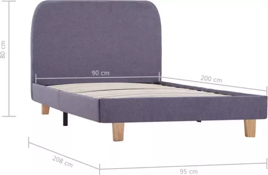 VidaXL -Bedframe-stof-lichtgrijs-90x200-cm - Foto 2