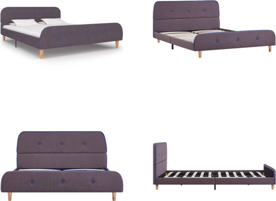 VidaXL Bedframe stof taupe 140x200 cm Bedframe Bedframes Bed Bedden