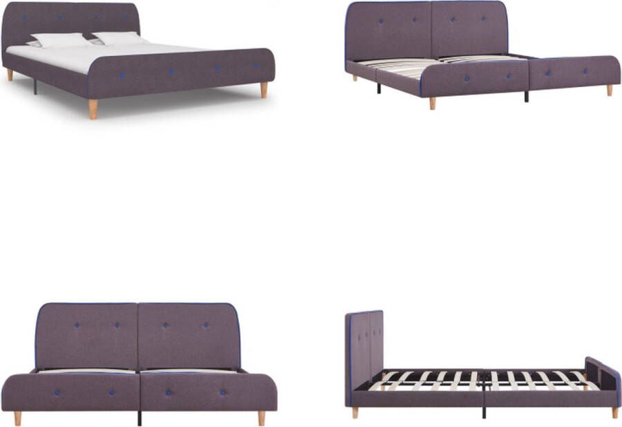 VidaXL Bedframe stof taupe 160x200 cm Bedframe Bedframes Bed Bedden