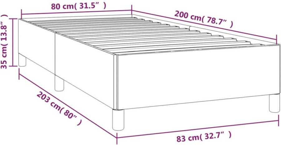 VidaXL Bedframe zonder matras 80x200 cm stof taupe - Foto 2