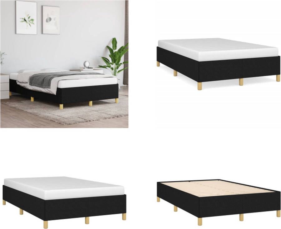 VidaXL Boxspringframe stof zwart 120x200 cm Boxspringframe Boxspringframes Bed Ledikant - Foto 2