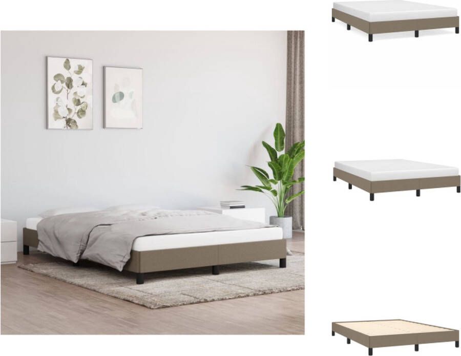 VidaXL Bedframe Taupe 193 x 143 x 25 cm Multiplex lattenbodem Bed