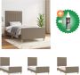 VidaXL Bedframe taupe 203 x 93 x 118 128 cm verstelbaar hoofdeinde ondersteunende poten multiplex lattenbodem comfortabele ondersteuning Bed Inclusief Reiniger - Thumbnail 3