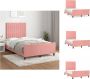 VidaXL Bedframe Velvet Roze 203 x 126 x 118 128 cm Verstelbaar hoofdeinde Stabiele poten Multiplex lattenbodem Comfortabele ondersteuning Matras niet inbegrepen Bed - Thumbnail 2