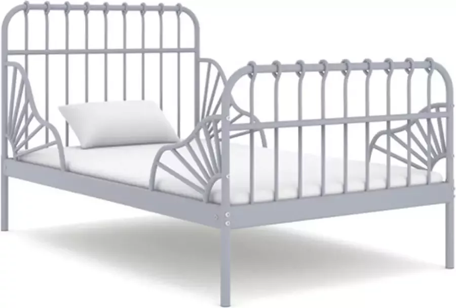 VidaXL -Bedframe-verlengbaar-metaal-grijs-80x130 200-cm - Foto 2
