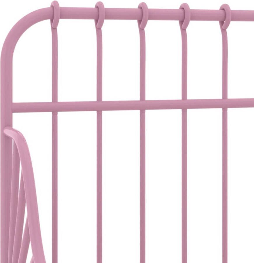 VidaXL -Bedframe-verlengbaar-metaal-roze-80x130 200-cm - Foto 1