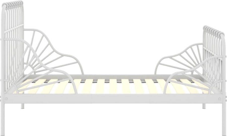 VidaXL -Bedframe-verlengbaar-metaal-wit-80x130 200-cm - Foto 3