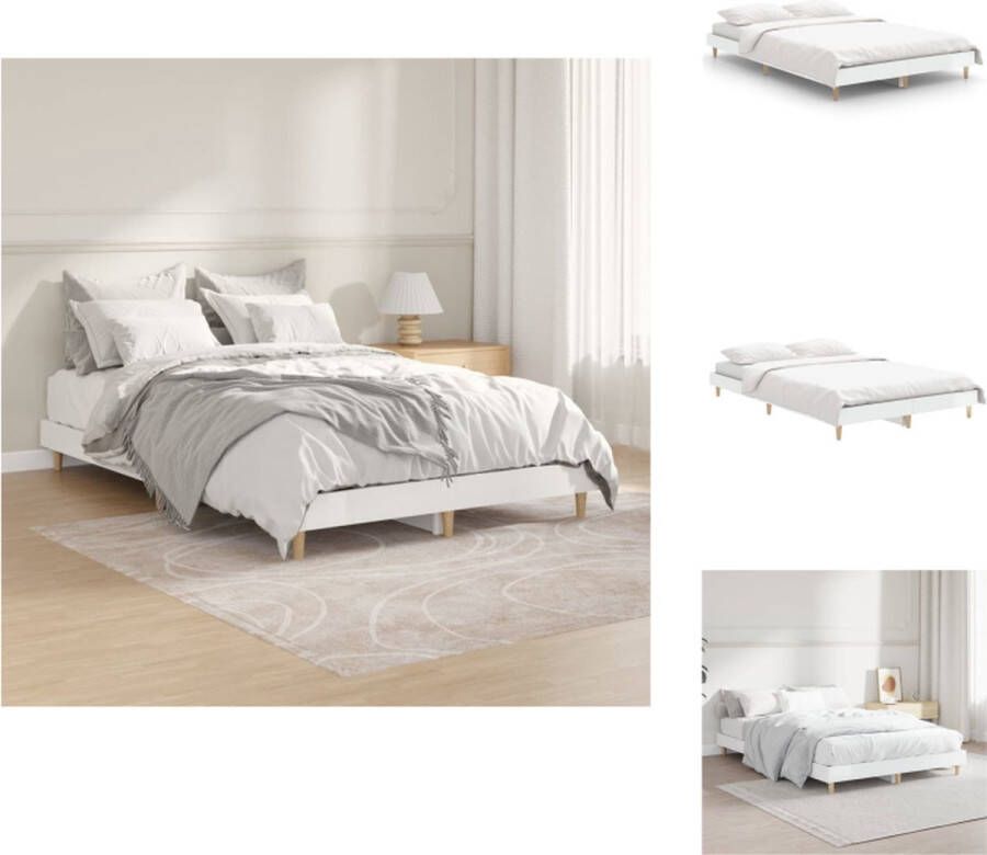 vidaXL Bedframe Wit 193 x 123 x 20 cm Duurzaam hout Bed