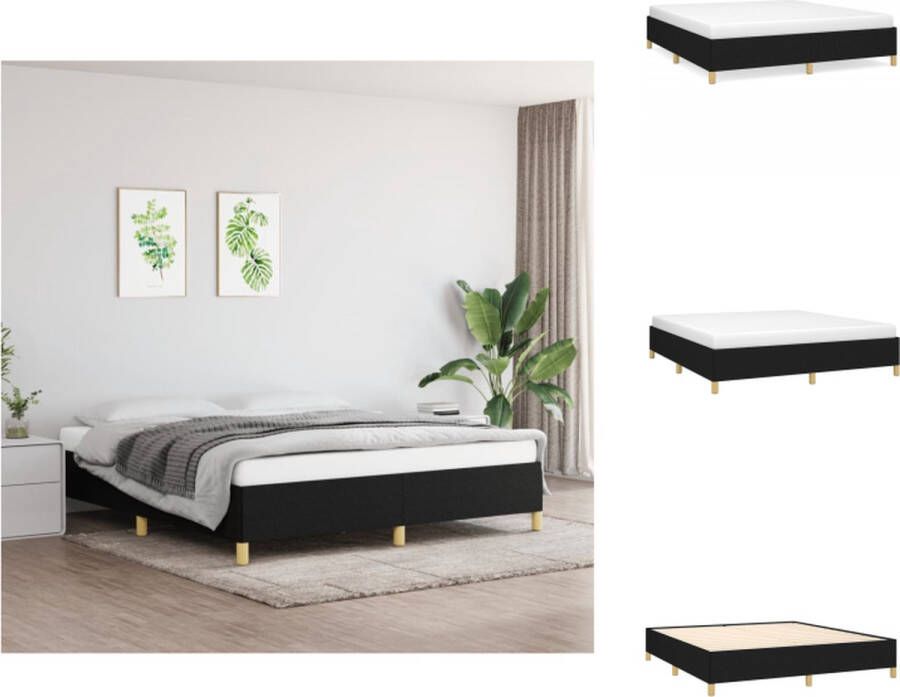 VidaXL Bedframe Zwart 160x200 cm Duurzaam materiaal Ondersteunende poten Multiplex lattenbodem Bed