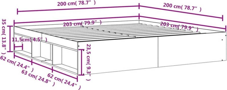 VidaXL -Bedframe-zwart-200x200-cm - Foto 5
