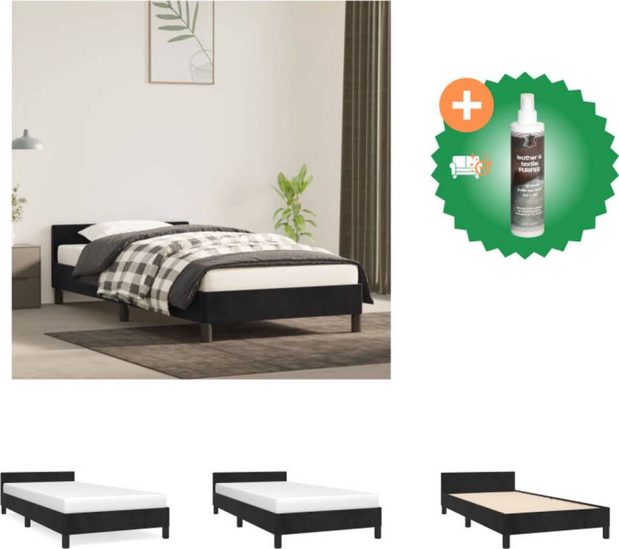 VidaXL Bedframe Zwart Fluweel Multiplex Lattenbodem 203 x 83 x 50 cm geschikt voor 80 x 200 cm matras Bed Inclusief Reiniger - Foto 2
