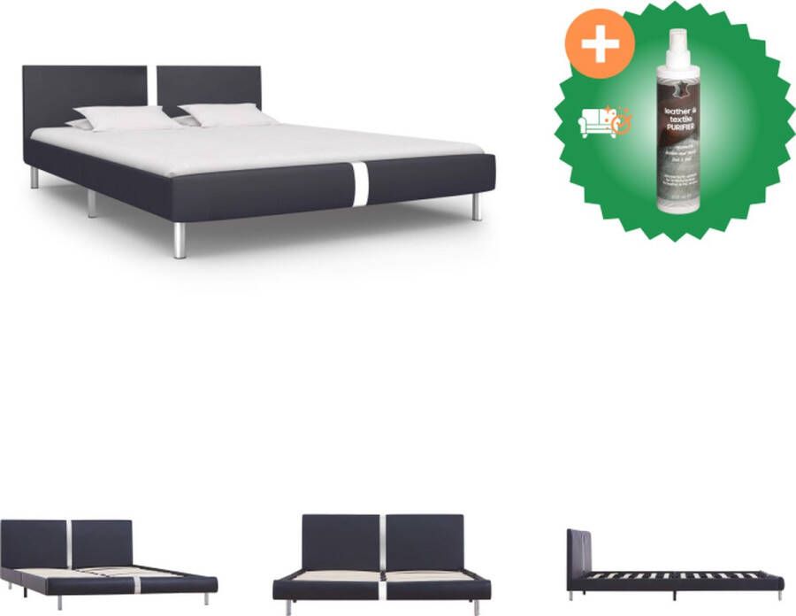 VidaXL Bedframe Zwart Klassiek design Gepoedercoat ijzeren frame MDF en stalen poten Geschikt voor matras van 120 x 200 cm 211 x 125 x 70 cm (L x B x H) Slaaphoogte 23 cm Bed Inclusief Reiniger