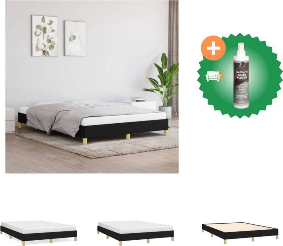 VidaXL Bedframe Duurzaam Bedframes Afmeting- 203 x 163 x 25 cm Kleur- Zwart Materiaal- Stof multiplex en bewerkt hout Geschikte matras- 160 x 200 cm Bed Inclusief Reiniger