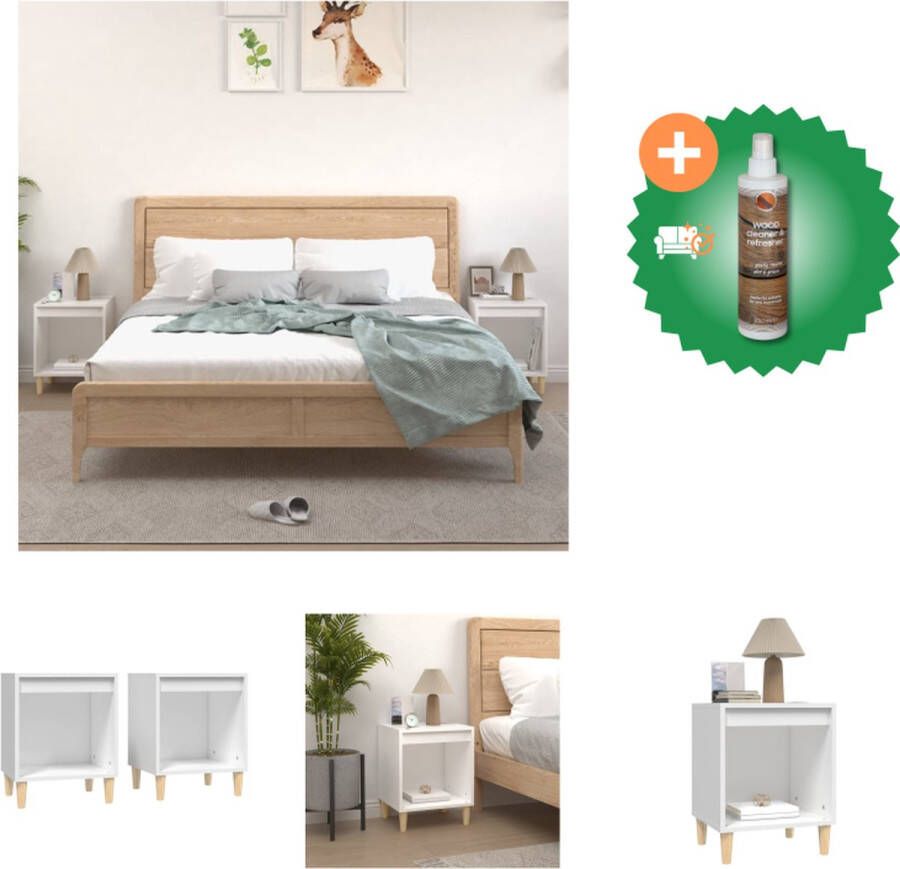 VidaXL Nachtkastje Elegant Bedkasten 40 x 35 x 50 cm Ken- Duurzaam materiaal voldoende opbergruimte metalen poten stabiel tafelblad Kast Inclusief Houtreiniger en verfrisser - Foto 4