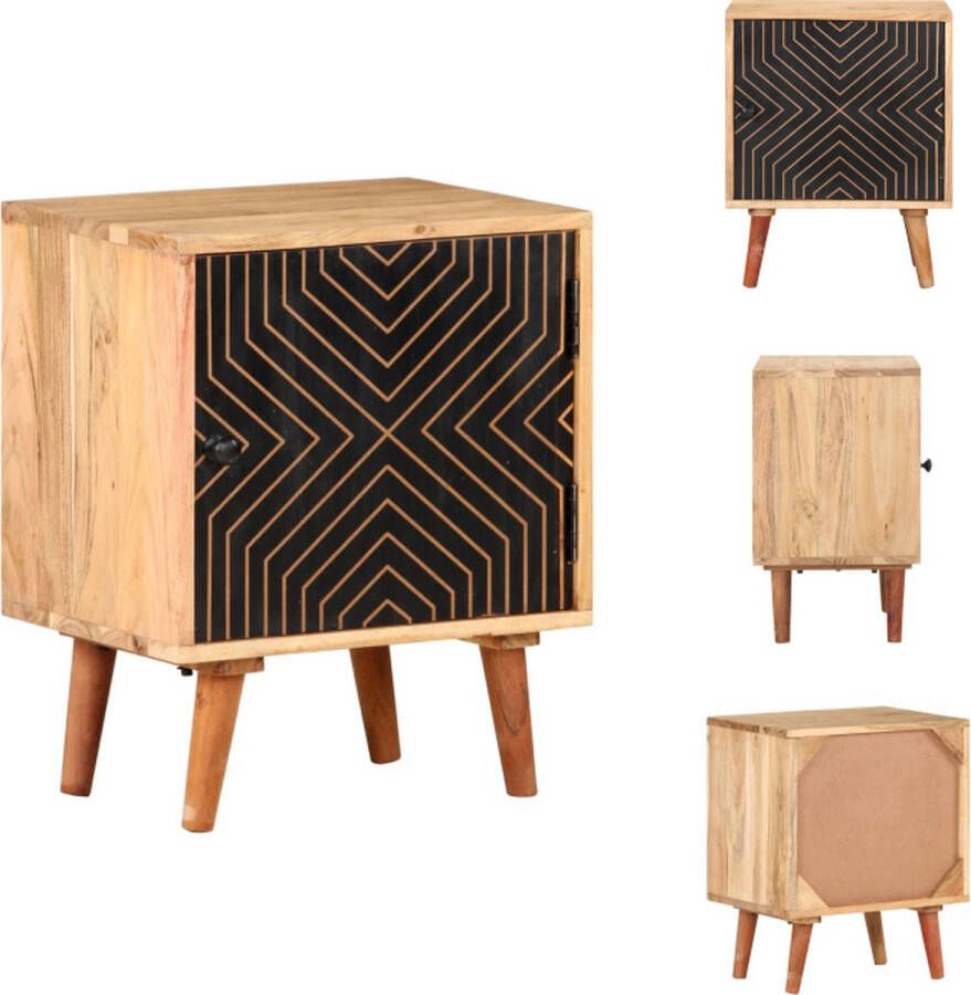 VidaXL Nachtkastje Nachtkastjes Slaapkamerkastje Slaapkamerkastjes Nachtkastje 40x30x50 cm massief acaciahout - Foto 2