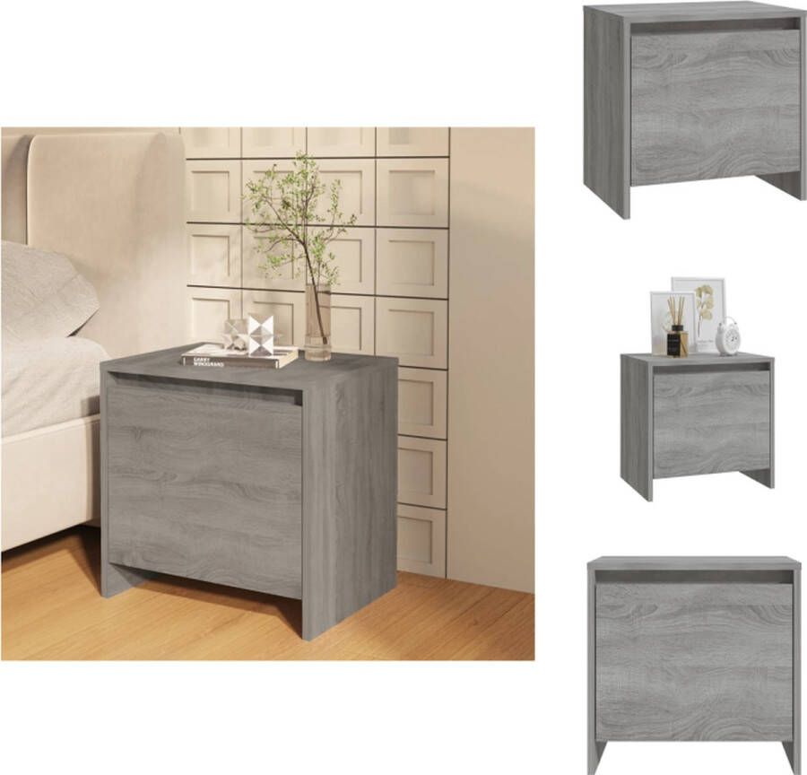 VidaXL Nachtkastje Nachtkastjes Kastje Bedkastje Nachtkastje 45x34x44-5 cm spaanplaat grijs sonoma eikenkleurig