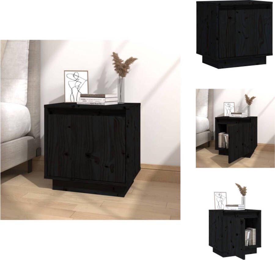 VidaXL Nachtkastje Nachtkastjes Bedtafeltje Bedkastje Nachtkastje 40x30x40 cm massief grenenhout zwart